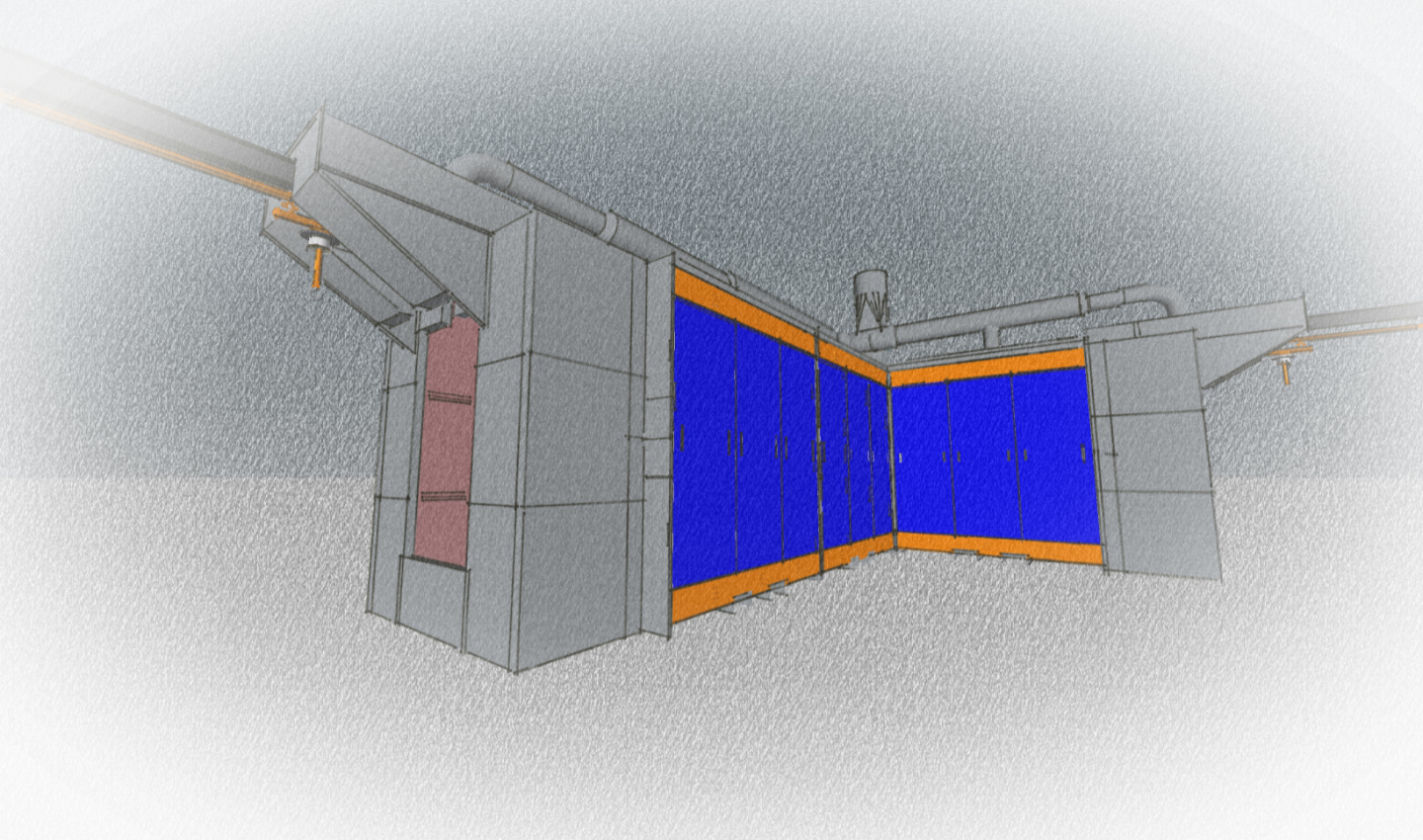 rough sketch for conveyor entering IR oven 